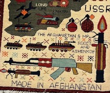 Afghansk kunst teppe "KRIG" 79 x 61