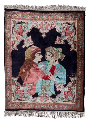 Ghom silke "Shirin v Farhad" 73 x 57