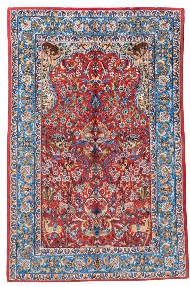 Isfahan med silke renning 165 x 110