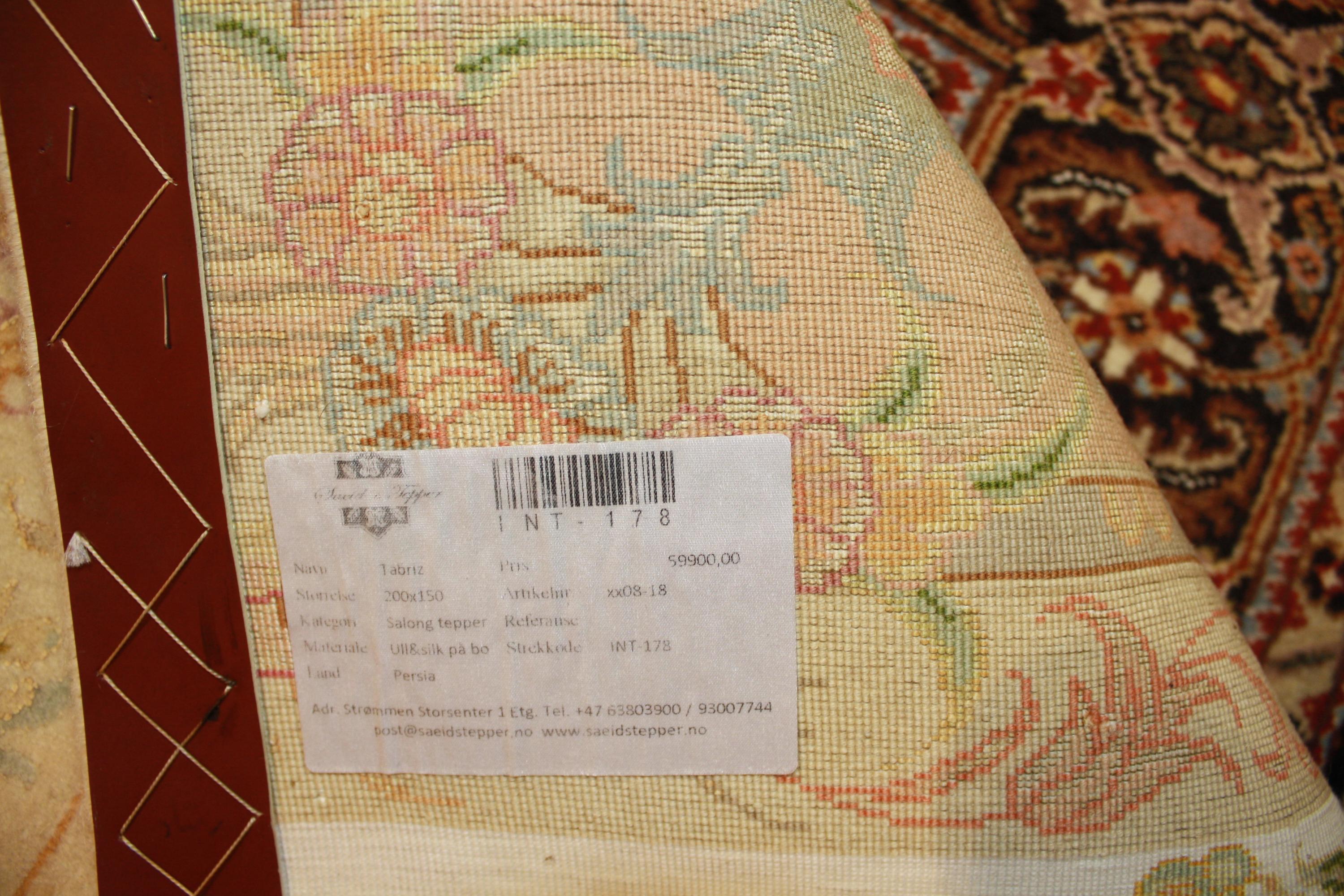 Tabriz "Naghsheh" med silke 200x150